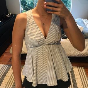 Pin Striped peplum blouse